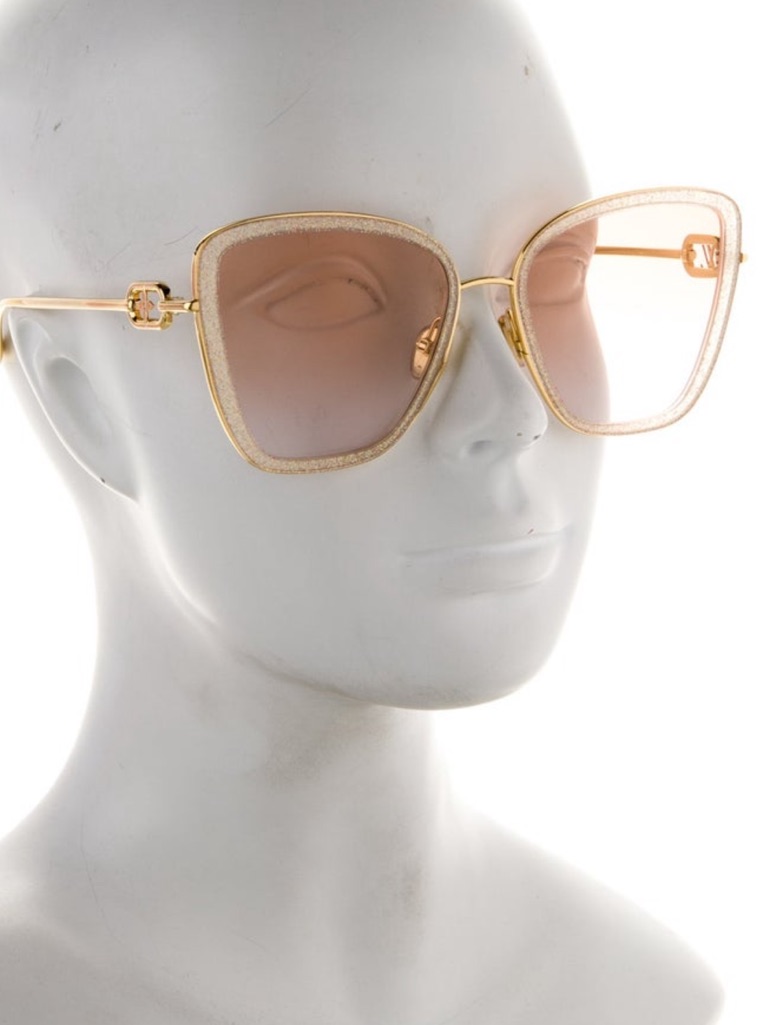 Louis Vuitton Gold Frame Rose Gradient Oversized Sunglasses